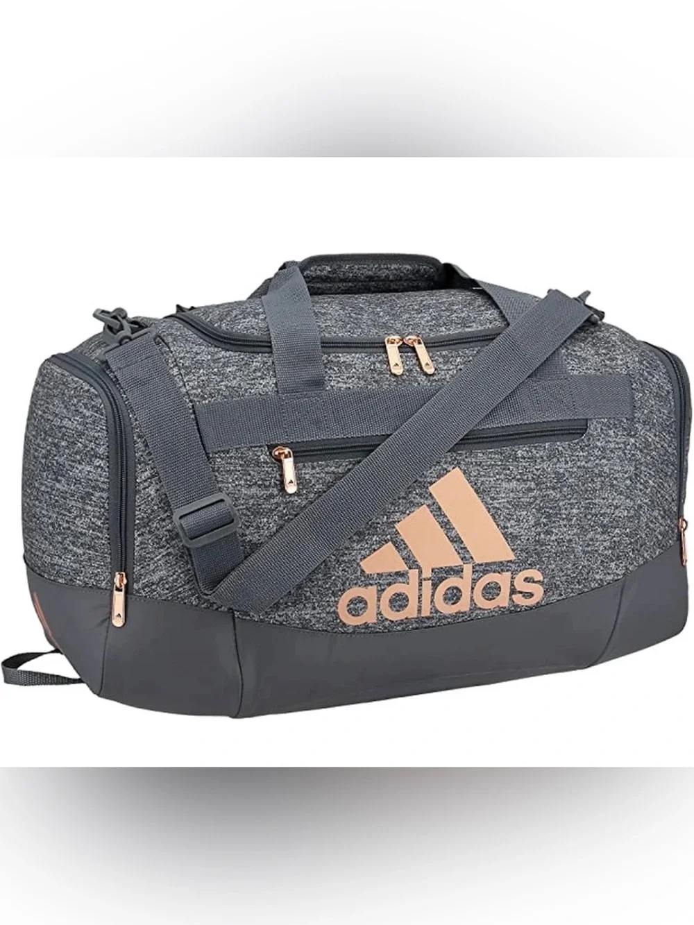 Adidas Defender IV Small Duffel Bag (Jersey Onix Grey/Rose Gold/Onix Grey)